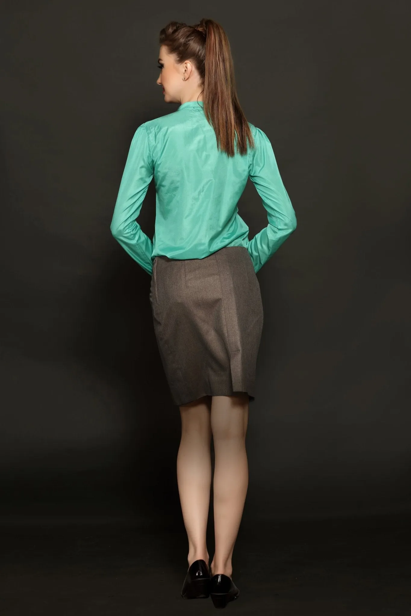 Beige Piping Skirt