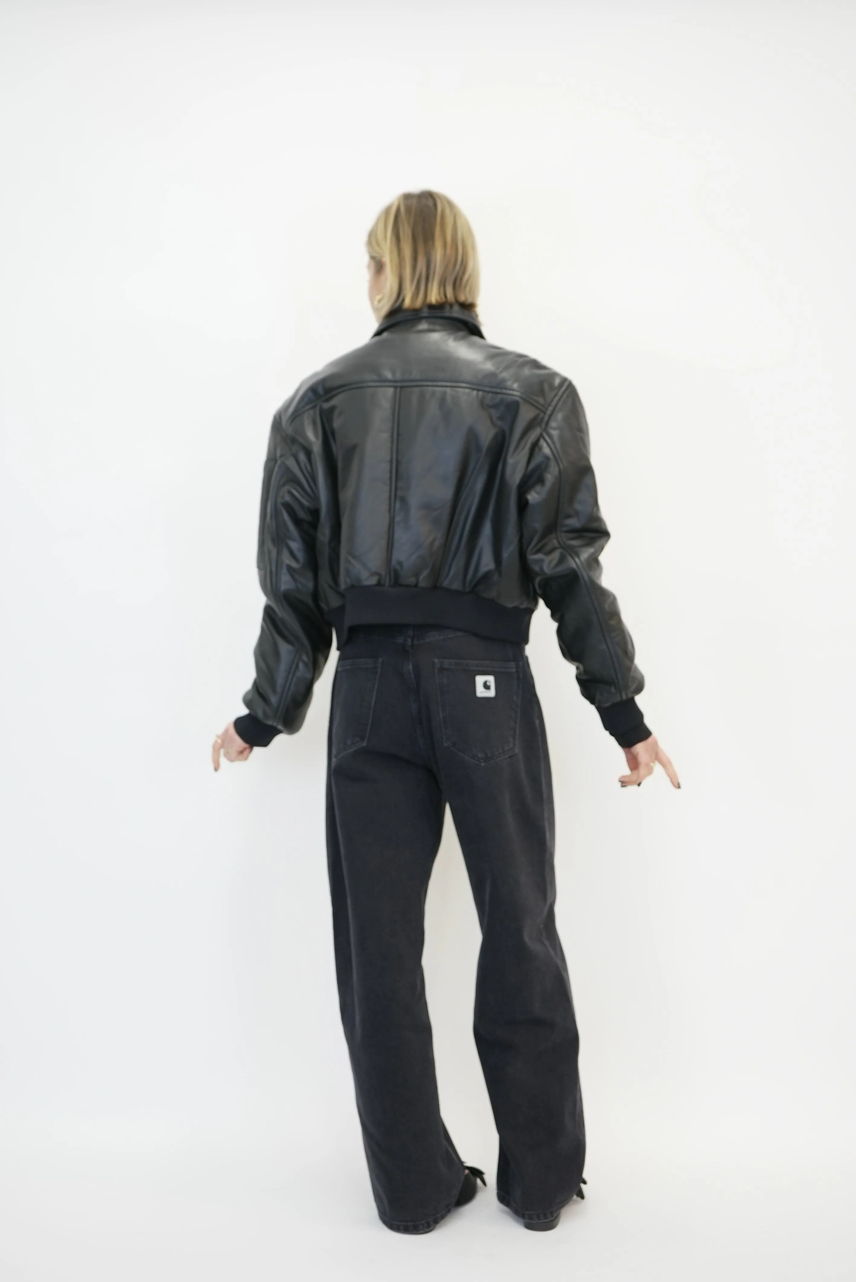 PAD LEATHER BOMBER