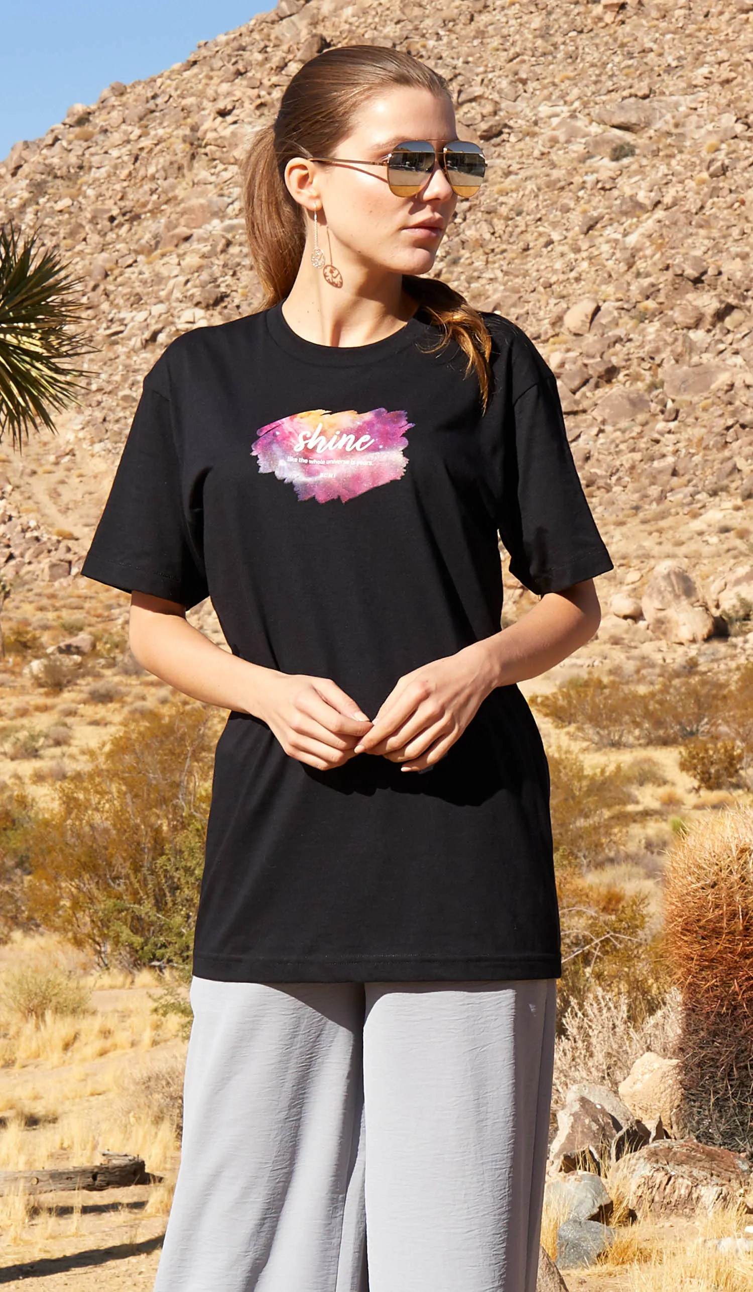 Rumi Quotes Fine Short Sleeve Womens T Shirt - Shine - Black/Multi