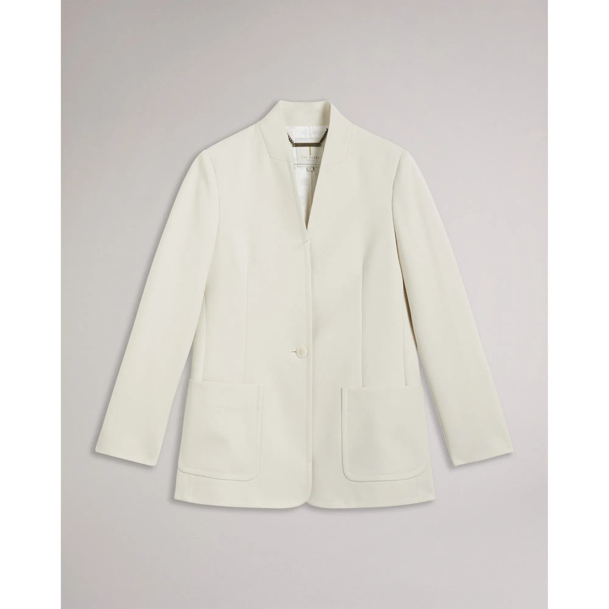 Women Wmj-Ambero-Single Breasted Collarless Blazer - Natural
