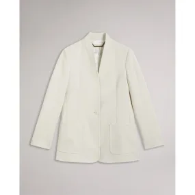 Women Wmj-Ambero-Single Breasted Collarless Blazer - Natural